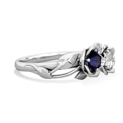 Sapphire Rose Garden 14K White Gold ring R5510