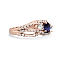 Sapphire Three Stone Aurora 14K Rose Gold ring R3080