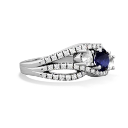 Sapphire Three Stone Aurora 14K White Gold ring R3080