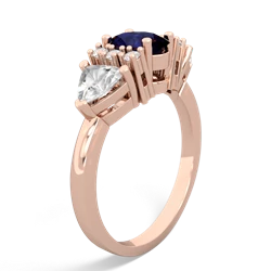 Sapphire Antique Style Three Stone 14K Rose Gold ring R2186