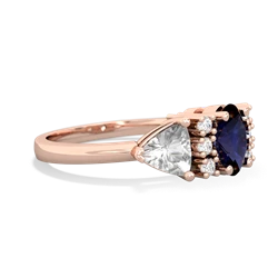 Sapphire Antique Style Three Stone 14K Rose Gold ring R2186