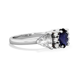 Sapphire Antique Style Three Stone 14K White Gold ring R2186