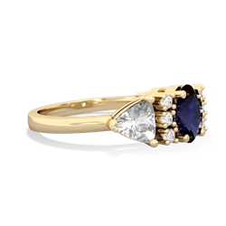 Sapphire Antique Style Three Stone 14K Yellow Gold ring R2186