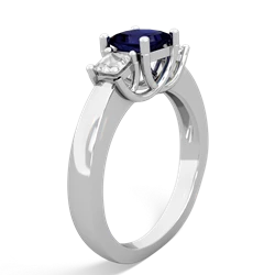 Sapphire Three Stone Trellis 14K White Gold ring R4015