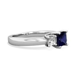 Sapphire Three Stone Trellis 14K White Gold ring R4015