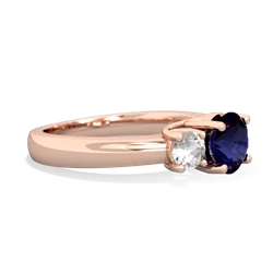 Sapphire Three Stone Round Trellis 14K Rose Gold ring R4018