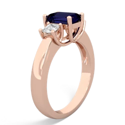 Sapphire Three Stone Emerald-Cut Trellis 14K Rose Gold ring R4021