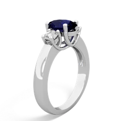 Sapphire Three Stone Oval Trellis 14K White Gold ring R4024