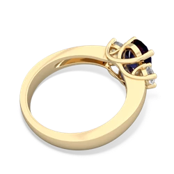 Sapphire Three Stone Oval Trellis 14K Yellow Gold ring R4024