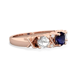 Sapphire Hugs And Kisses 14K Rose Gold ring R5016