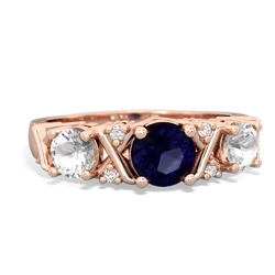 Sapphire Hugs And Kisses 14K Rose Gold ring R5016