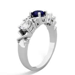 Sapphire Hugs And Kisses 14K White Gold ring R5016