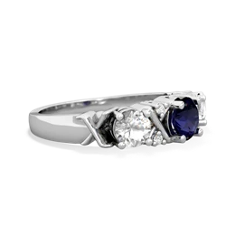 Sapphire Hugs And Kisses 14K White Gold ring R5016