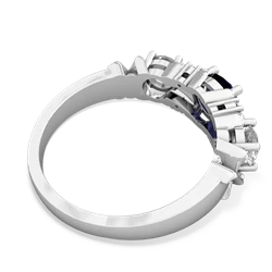 Sapphire Hugs And Kisses 14K White Gold ring R5016