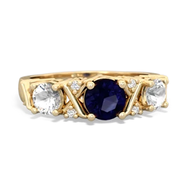 Sapphire Hugs And Kisses 14K Yellow Gold ring R5016