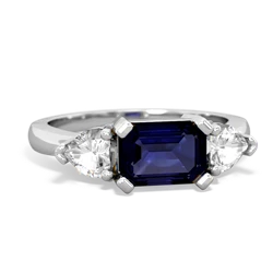 Sapphire Three Stone 14K White Gold ring R5235