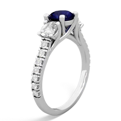 Sapphire Pave Trellis 14K White Gold ring R5500