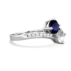 Sapphire Channel Set Two Stone 14K White Gold ring R5303