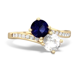 Sapphire Channel Set Two Stone 14K Yellow Gold ring R5303