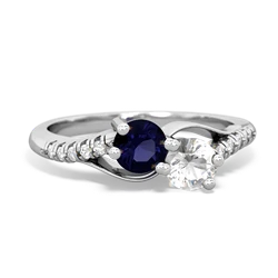 Sapphire Infinity Pave Two Stone 14K White Gold ring R5285