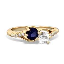 Sapphire Infinity Pave Two Stone 14K Yellow Gold ring R5285