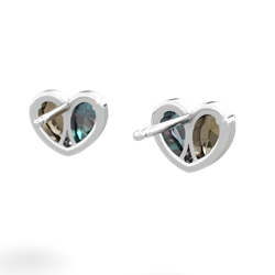 Smoky Quartz 'Our Heart' 14K White Gold earrings E5072