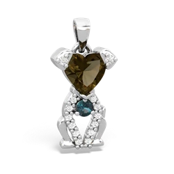 Smoky Quartz Puppy Love 14K White Gold pendant P5800