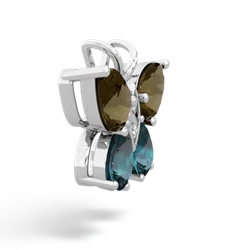 Smoky Quartz Butterfly 14K White Gold pendant P2215