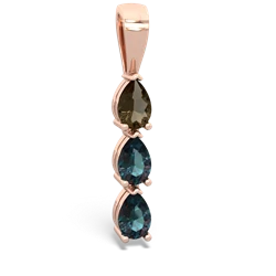 Smoky Quartz Dew Drops 14K Rose Gold pendant P2251