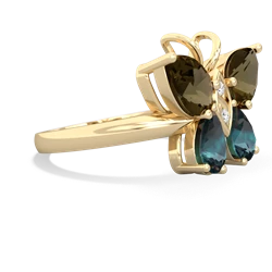 Smoky Quartz Butterfly 14K Yellow Gold ring R2215