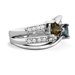 Smoky Quartz Bowtie 14K White Gold ring R2360