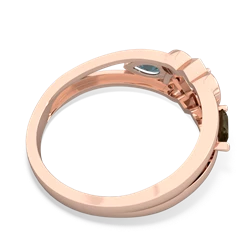 Smoky Quartz Hearts Intertwined 14K Rose Gold ring R5880