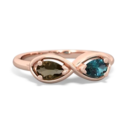 Smoky Quartz Infinity 14K Rose Gold ring R5050