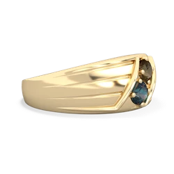 Smoky Quartz Men's Streamline 14K Yellow Gold ring R0460