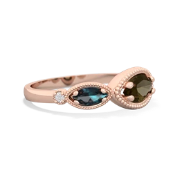 Smoky Quartz Milgrain Marquise 14K Rose Gold ring R5700