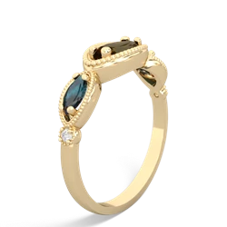 Smoky Quartz Milgrain Marquise 14K Yellow Gold ring R5700