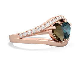 Smoky Quartz Nestled Heart Keepsake 14K Rose Gold ring R5650