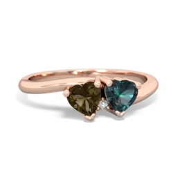 Smoky Quartz Sweethearts 14K Rose Gold ring R5260