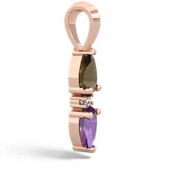 Smoky Quartz Bowtie Drop 14K Rose Gold pendant P0865