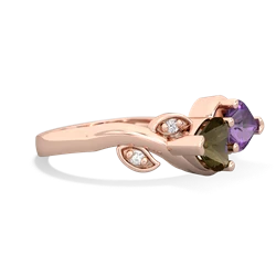 Smoky Quartz Floral Elegance 14K Rose Gold ring R5790