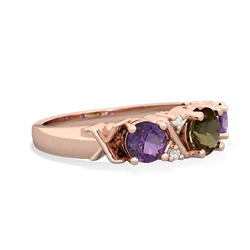 Smoky Quartz Hugs And Kisses 14K Rose Gold ring R5016