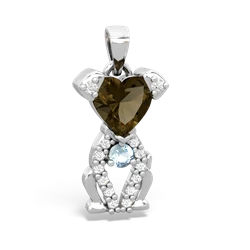 Smoky Quartz Puppy Love 14K White Gold pendant P5800