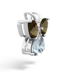 Smoky Quartz Butterfly 14K White Gold pendant P2215