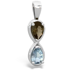 Smoky Quartz Infinity 14K White Gold pendant P5050