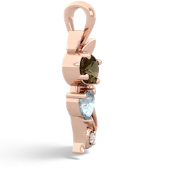 Smoky Quartz Kitten 14K Rose Gold pendant P5780