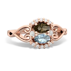 Smoky Quartz Love Nest 14K Rose Gold ring R5860