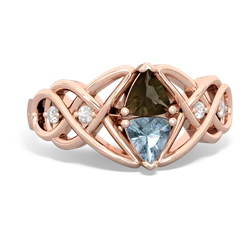 Smoky Quartz Keepsake Celtic Knot 14K Rose Gold ring R5300