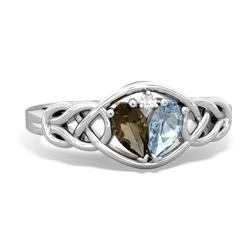 Smoky Quartz Celtic Love Knot 14K White Gold ring R5420