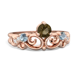 Smoky Quartz Crown Keepsake 14K Rose Gold ring R5740