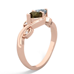 Smoky Quartz Floral Elegance 14K Rose Gold ring R5790